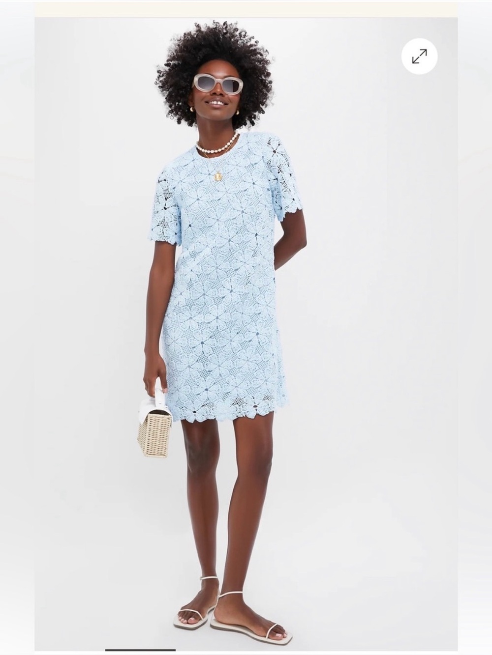 New With Tags Tuckernuck Light Blue Crochet Belclaire Dress Sz S
